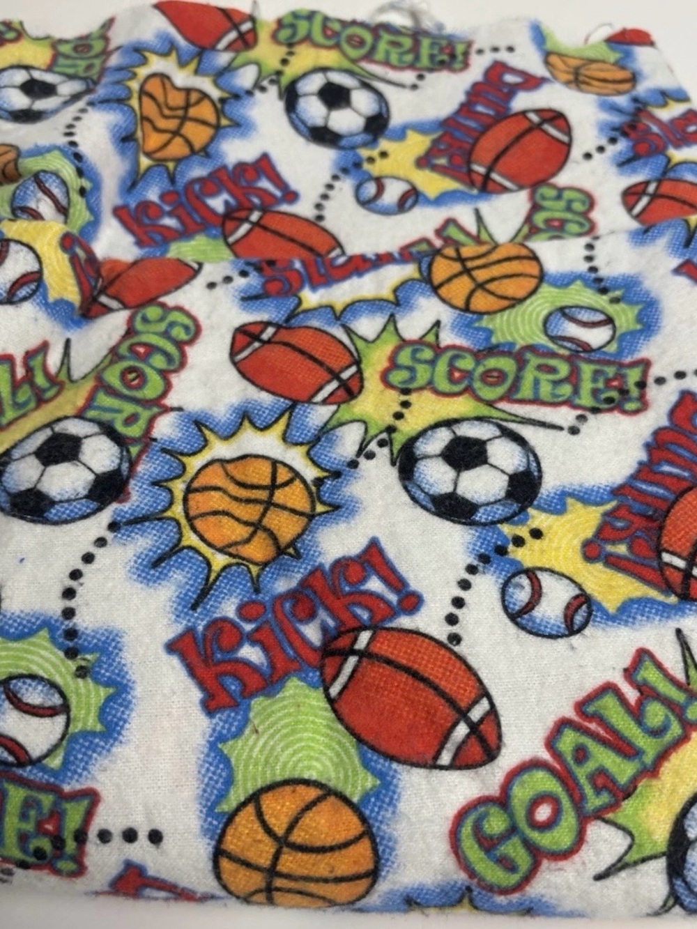 Springs Creative "Game On!" Sports Cotton Flannel Fabric — 2 Continuous Yards